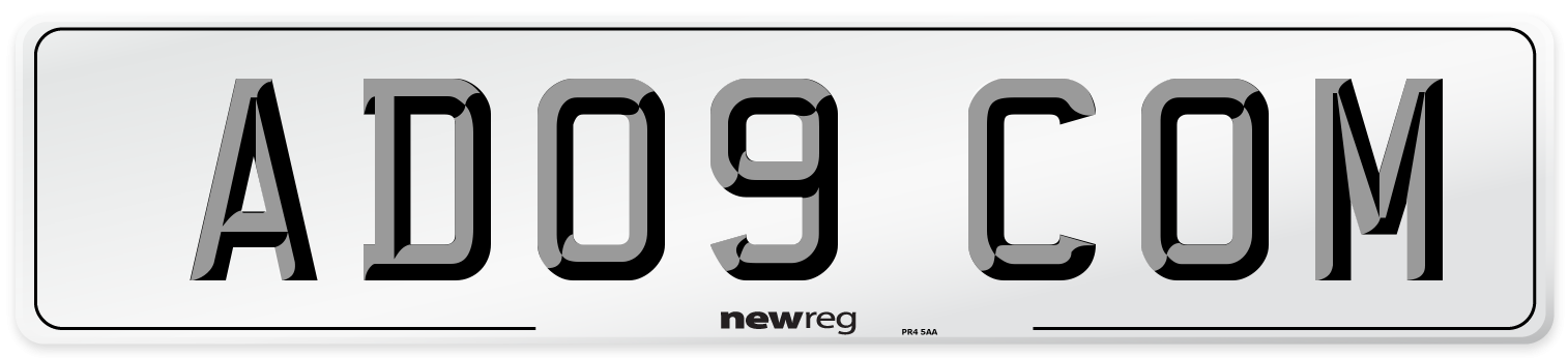 AD09 COM Number Plate from New Reg